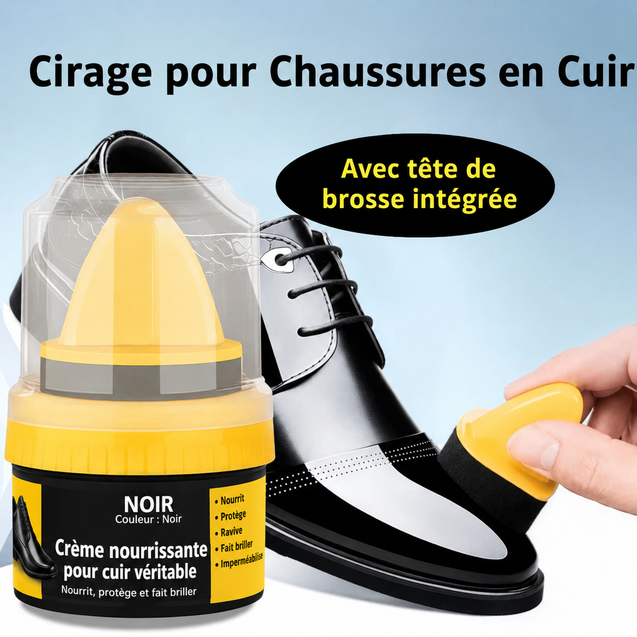 Crème de soin des chaussures en cuir, polisseuse haute brillance, vernis à chaussures, avertissement, siège de voiture, remise à neuf des meubles, réparation du cuir